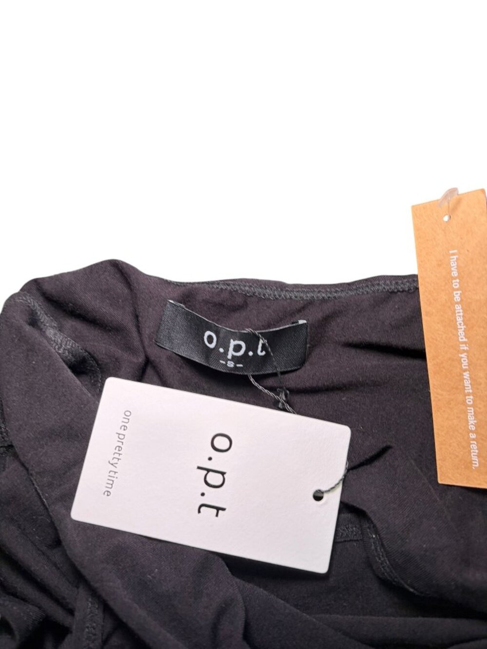 o.p.t. Linnea Black Open Back Stretch Crop Top NWT Small - Picture 5 of 6